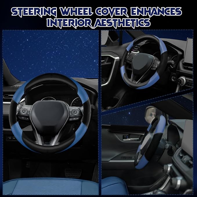 Soft Leather Steering Wheel Cover - Image 6