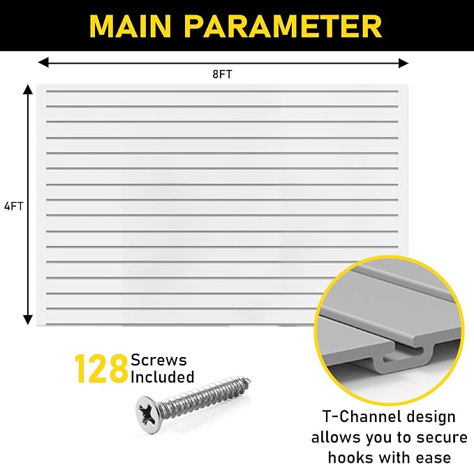 Slatwall Panel Garage Wall Organizer: Heavy Duty Wall Mounted PVC Wall Rack - Image 6