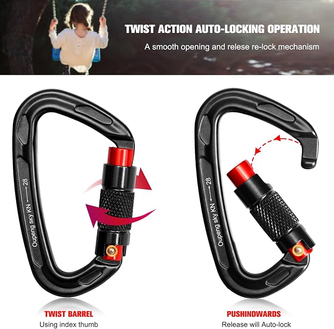 Auto Locking Carabiner Clips - Image 2