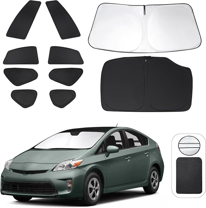 TINGLU Window Shades for Toyota Prius Hatchback 2010-2015 Accessories Full by TINGLU