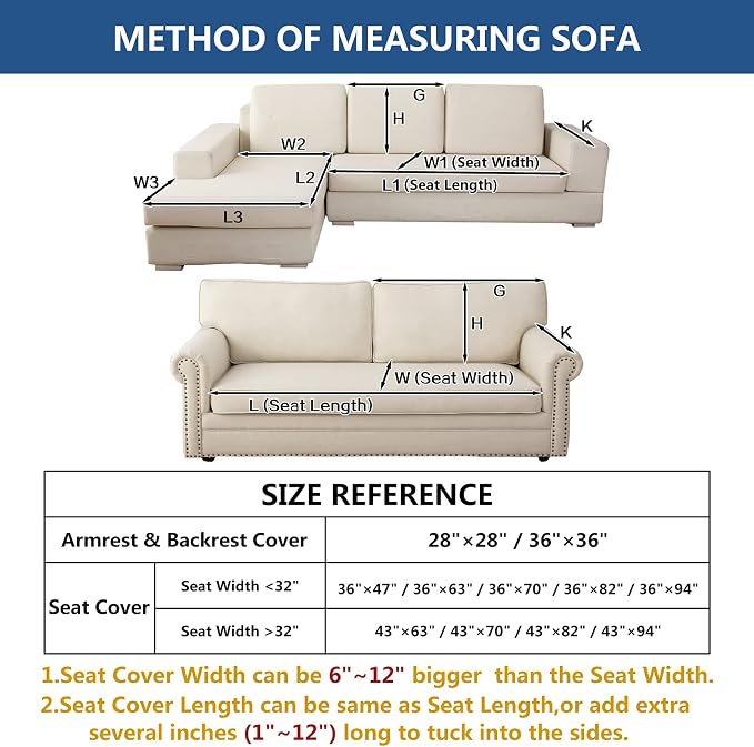 Eismodra Armrest Covers, Couch Cover, Sofa Cover, Backrest Covers, Anti-Slip - Image 6