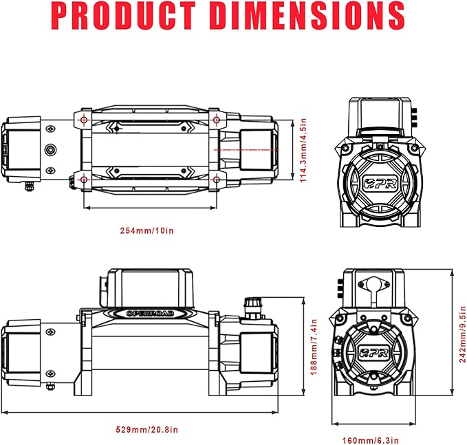 OPENROAD 13500 lb Recovery Winch - Image 6