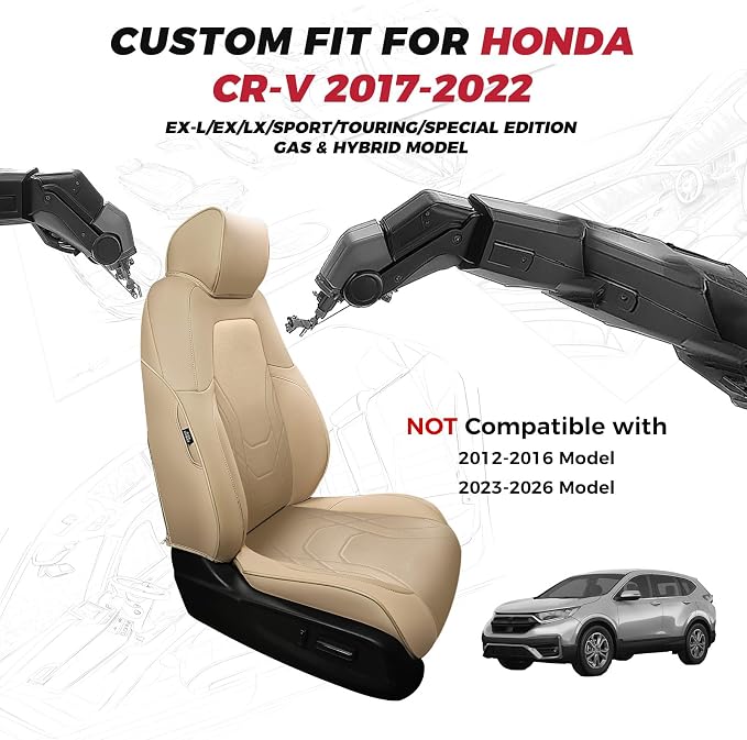FREESOO CRV Seat Covers Full Set, - Image 2