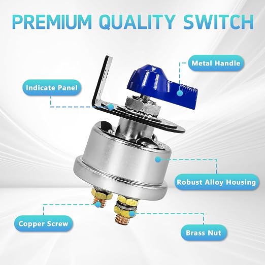 High Current Battery Disconnect Switch 200A, 12-48V Battery Power Cut Off - Image 5