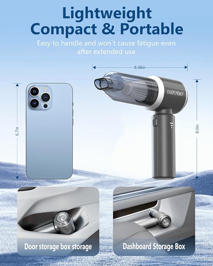 Car Vacuum Cordless, Mini Portable Vacuum Cordless - Image 6