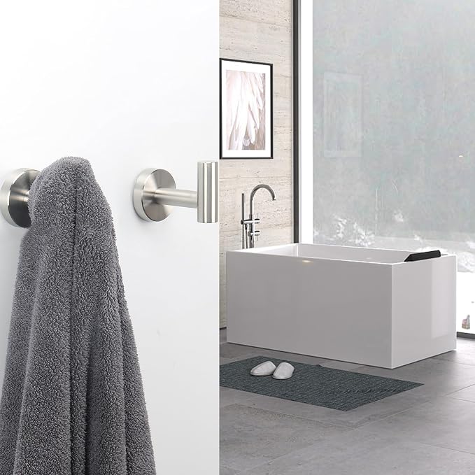 NearMoon Bath Towel Hooks- SUS 304 Stainless Steel Robe Hook Holder, Heavy Duty - Image 7