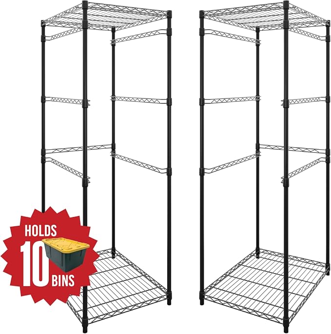 SafeRacks 2 Pack 5-Tier Steel Tote Rack - Image 4