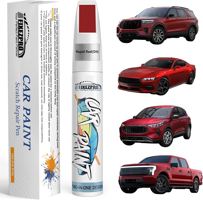 Rapid Red Touch Up Paint for Ford, Car Paint Scratch Repair Remover Pen Color by FIXEZPROCarPaint