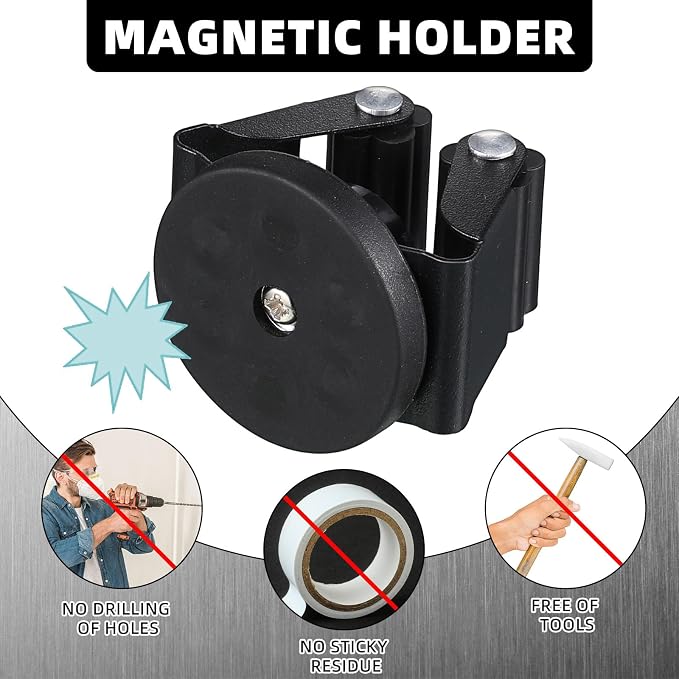 20 Pcs Magnetic Mop Broom Holder Movable Magnetic Broom Holder Rack, Anti Slip - Image 2