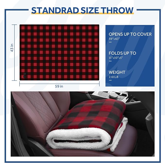 Sealy 12-Volt Heated Car Blanket, Portable Electric Blanket - Image 7