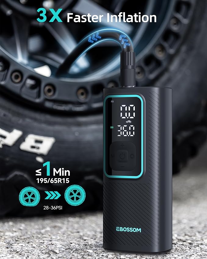 Tire Inflator Portable Air Compressor, 150 PSI Mini Car Air Pump - Image 2