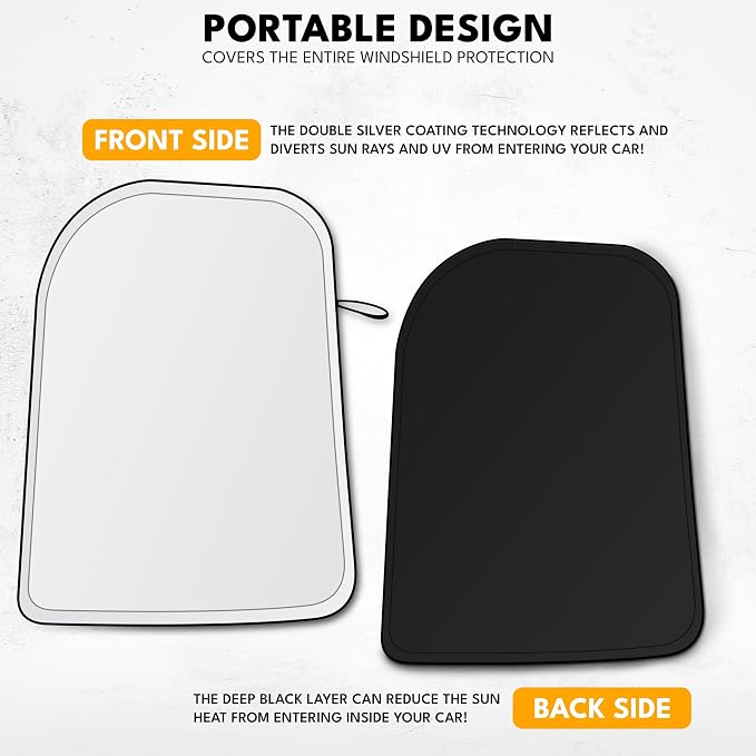 EcoNour Tesla Windshield Sun Shade | Foldable Front Windshield Shade - Image 6