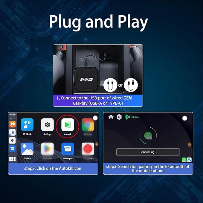 Binize Wireless CarPlay Android AUTO Multimedia Video Box 4G Cellular, Android - Image 6