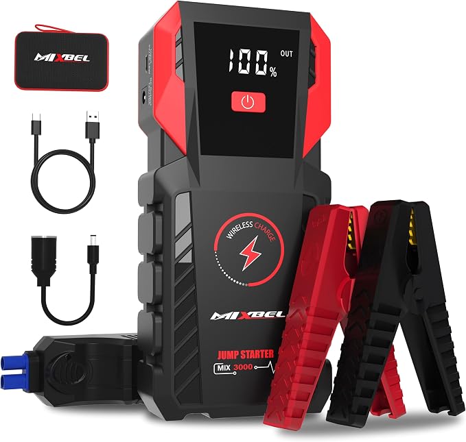 Jump Starter 3000A Peak 12V Portable Car Battery Jump Starter 24000mAh Jump Box by MIXBEL