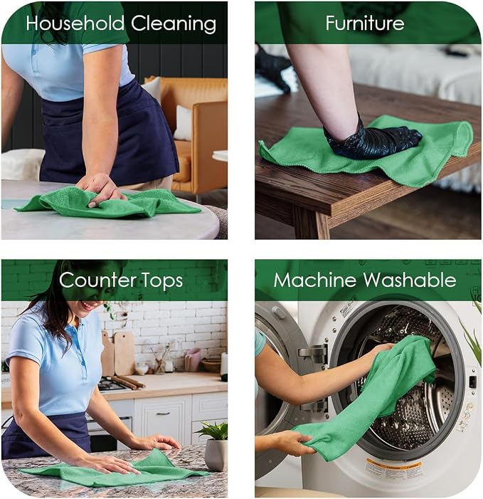 Avalon Towels Microfiber Cleaning Cloths Size 16" x 16", Highly Absorbent - Image 3