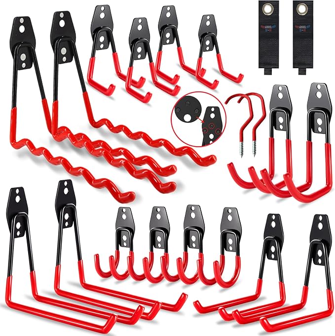 3-H Garage Wall Hooks 20 Pack, Garage Hooks Heavy Duty by 3-H