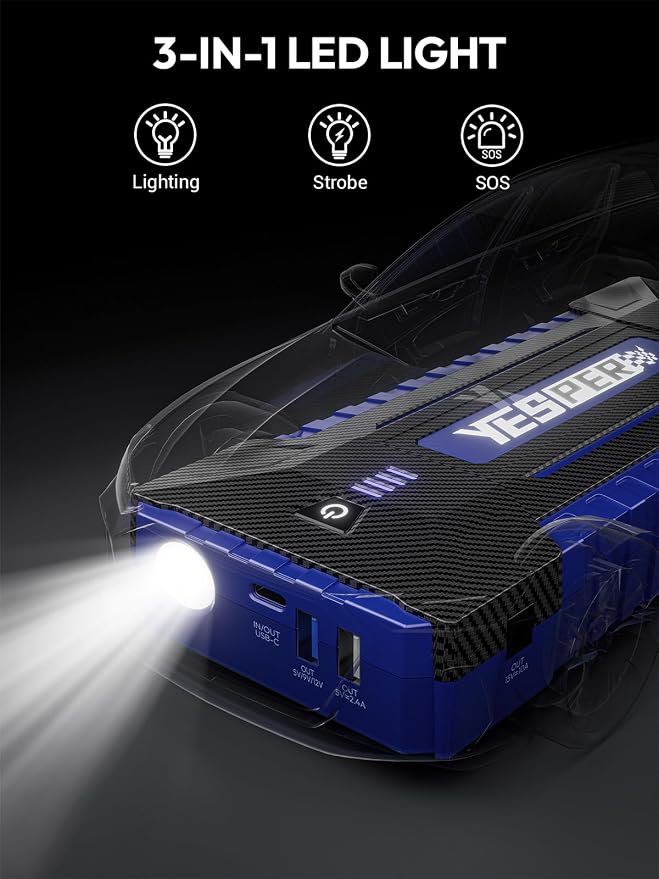 YESPER 2160A Car Jump Starter Portable，Battery Jumper Booster Pack, Boost Jump - Image 6