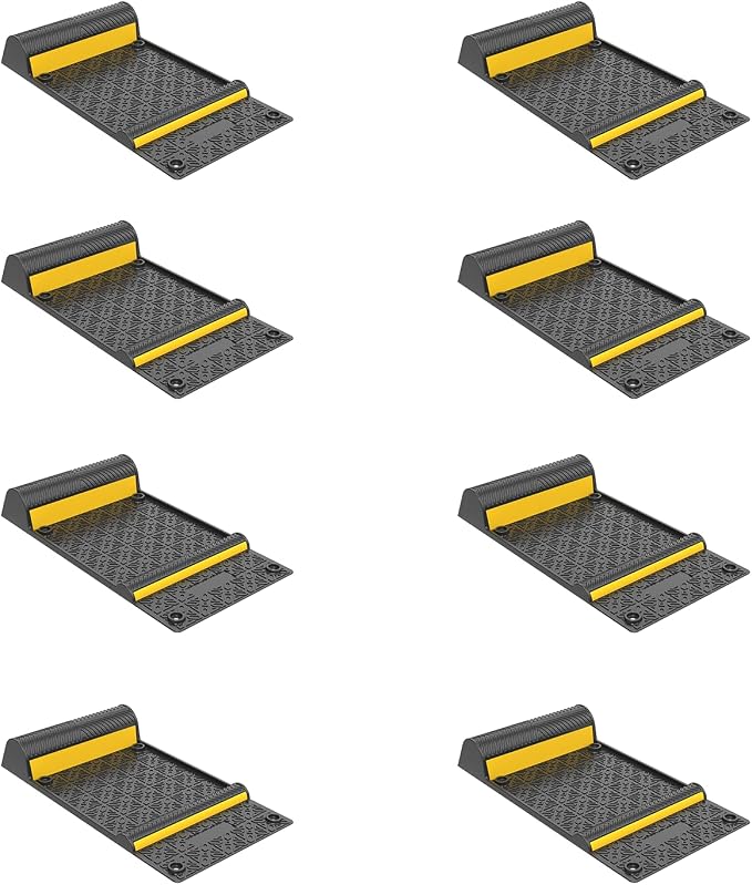 8 Pack Parking Mats for Garage Floors, 21.6" X11.4" Durable Rubber Car Parking by THAIMATS