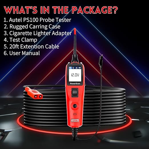 Autel PowerScan PS100 Circuit Tester, Universal 12V 24V Automotive Power - Image 7