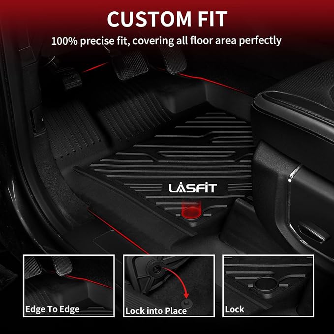 LASFIT Floor Mats for Ford F250 F350 F450 2017-2026 Crew Cab Front Bucket Seat - Image 4