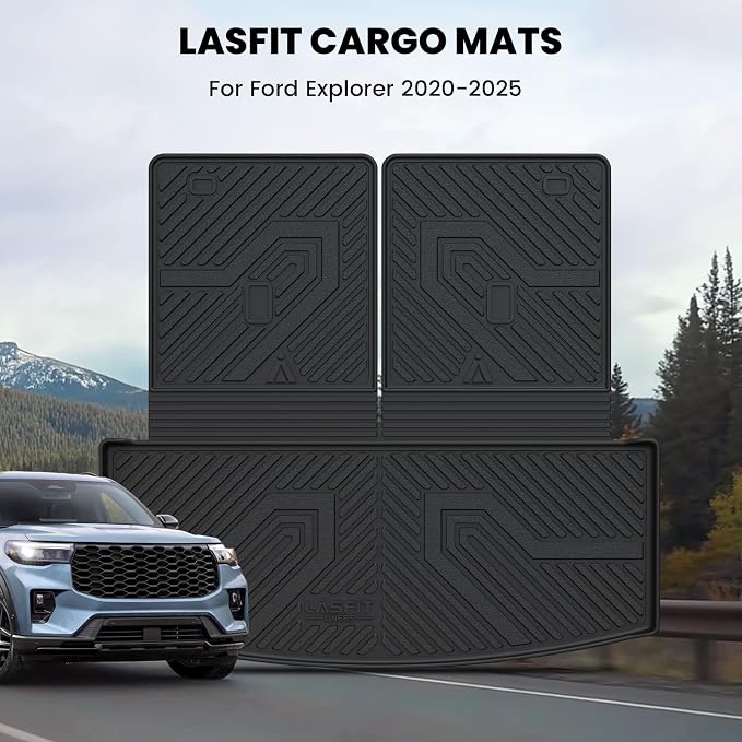 LASFIT Trunk & Backrest Mat for Ford Explorer 2020-2025, Custom Fit All Weather - Image 7