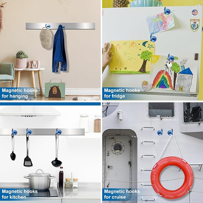 LOVIMAG Cruise Hits: 80LB Blue Magnetic Hooks, Door Magnets, Travel & - Image 7