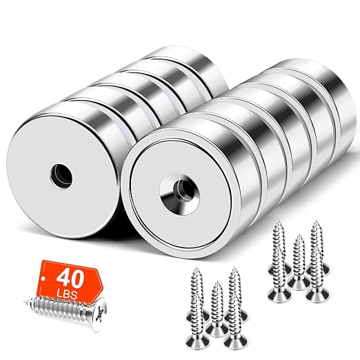 MIKEDE Round Magnets with Hole, 40LB Strong Rare Earth Magnets Heavy Duty by MIKEDE