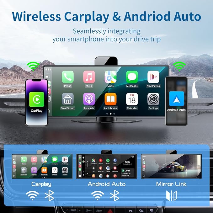 10.26" HD Wireless Android & Carplay Screen - Image 2