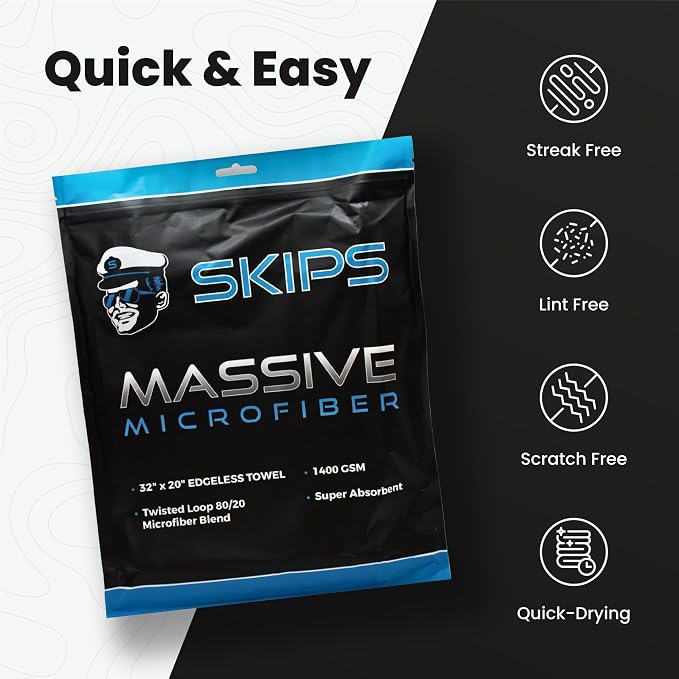 SKIPS Massive Microfiber Towel: Premium, Lint-Free Microfiber Cleaning Towel - Image 5