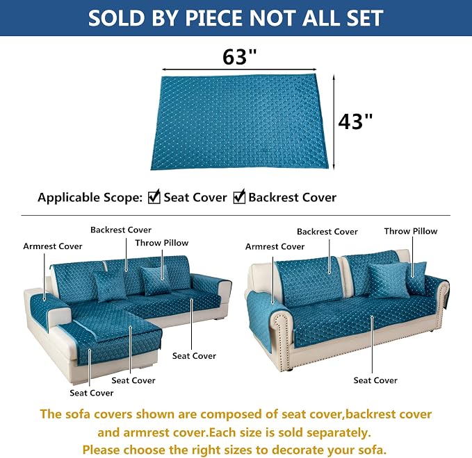 Eismodra Couch Cover, Sectional Couch Covers, Sofa Covers - Image 5