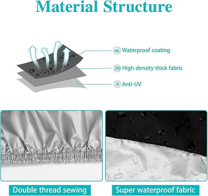 Motorcycle Cover, Motorbike Cover All Season Universal Weather Waterproof Sun - Image 4