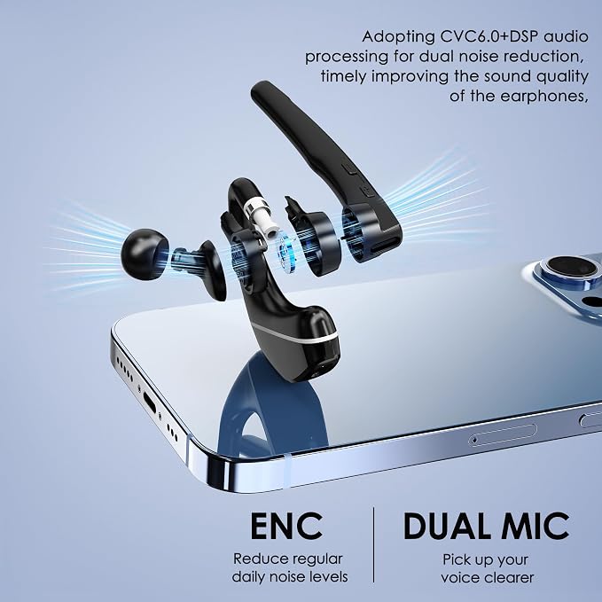 Bluetooth Headset V5.3, Wireless Earpiece - Image 4