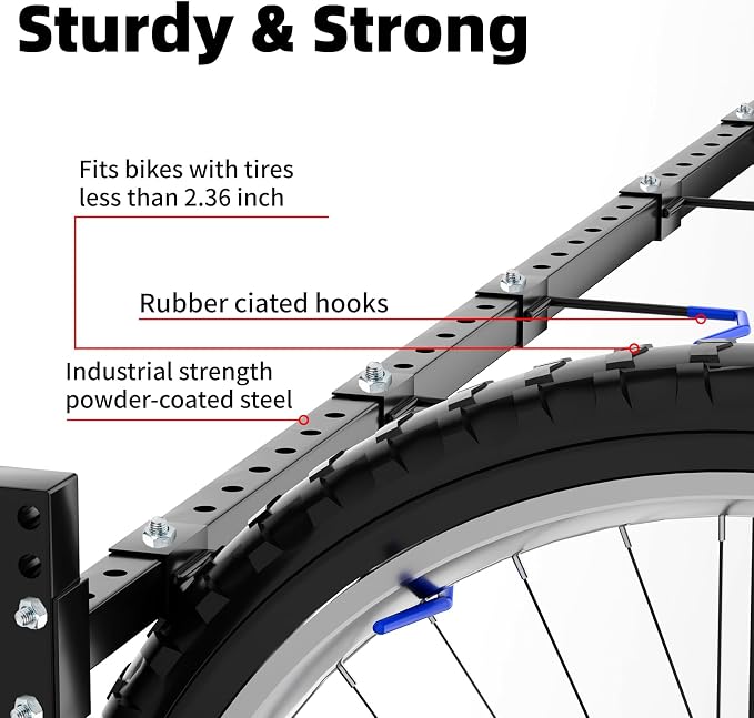 Freestanding Bike Storage Rack Vertical Bike Rack Indoor Garage Floor Stand - Image 5