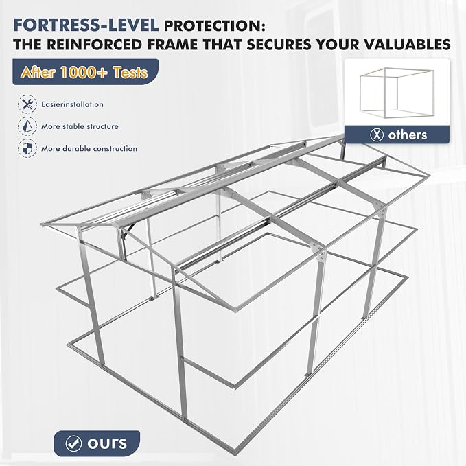 Metal Shed 10x16 FT Large with Customizable Skylight and Reinforced Steel Frame - Image 7