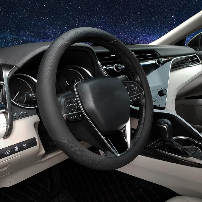 Steering Wheel Cover Standard Size Medium 14.5-15 inch, Breathable Microfiber - Image 2