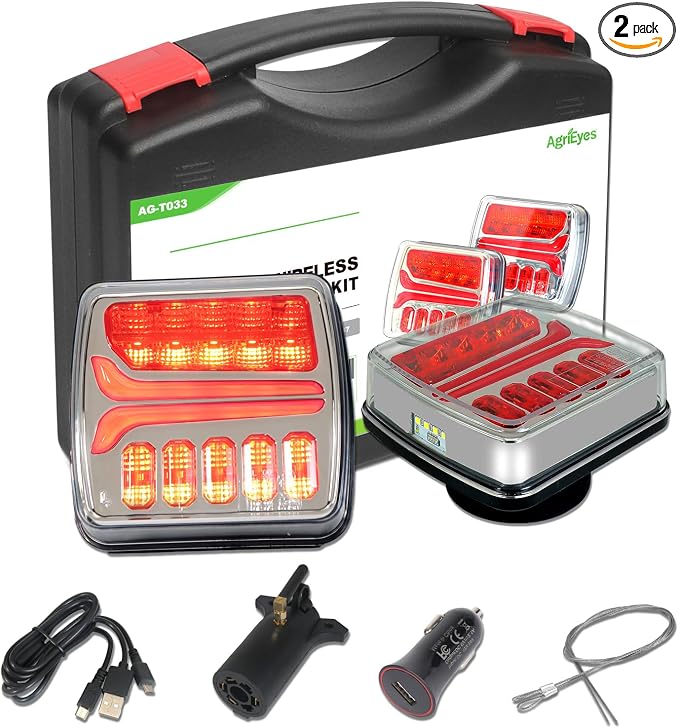 Agrieyes Wireless Trailer Lights, Magnetic LED Trailer Light Rechargeable by Agrieyes