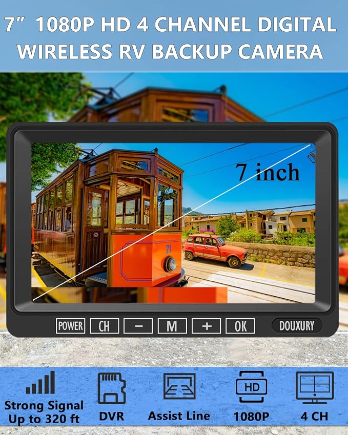 FHD 1080P 2 Digital RV Wireless Backup Camera System - Image 6