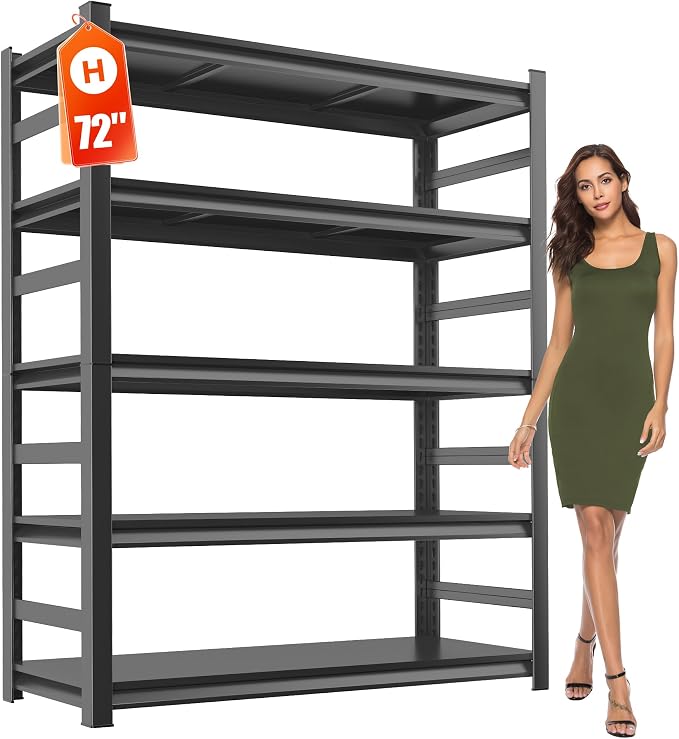Adjustable 5-Tier Garage Shelving, Heavy Duty Steel Storage Shelves, High Load by Notmise