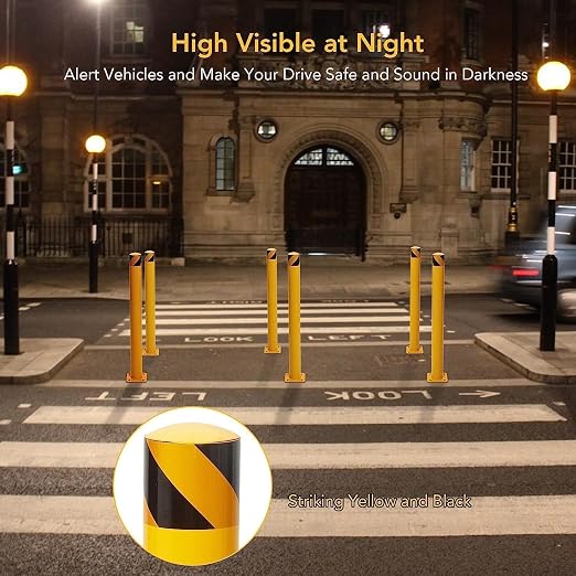 6Pcs Heavy Duty Safety Bollards, 4.5" Diameter Steel Pipe Bollard Post - Image 6