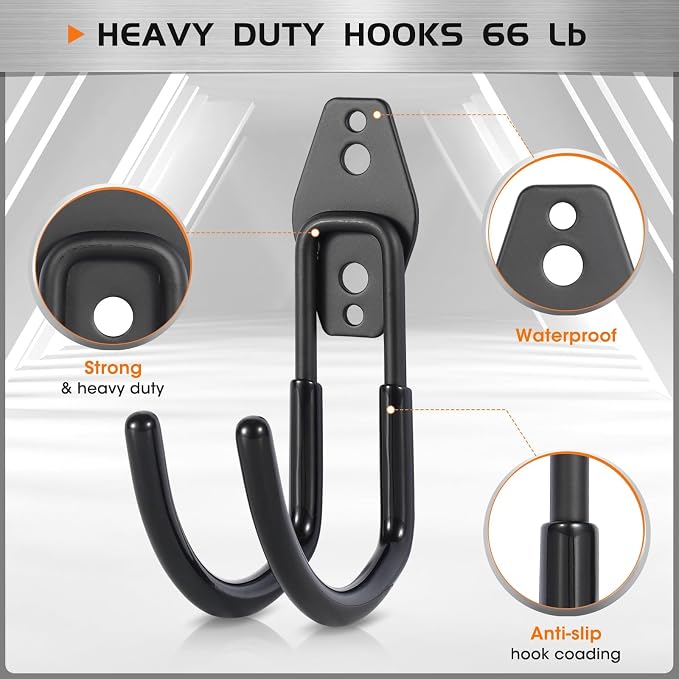 Garage Hanging Hooks Wall Mount, Garage Tool Storage Hooks, Wall Hangers - Image 3