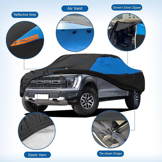 MORNYRAY 10 Layers Truck Car Cover Waterproof All Weather - Image 2