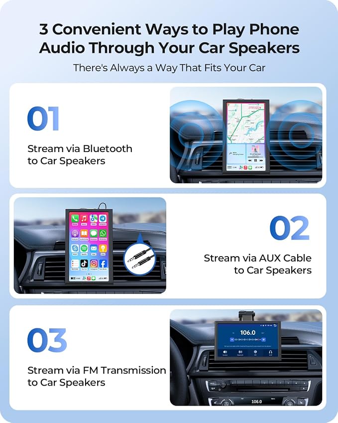 7" Wireless Portable 60FPS Car Play Screen - Image 5