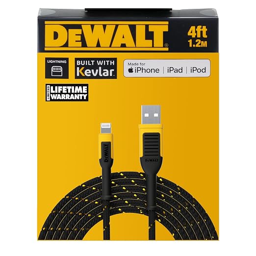 DEWALT Heavy Duty Lightning to USB A Cable — Reinforced Braided Cable - Image 9