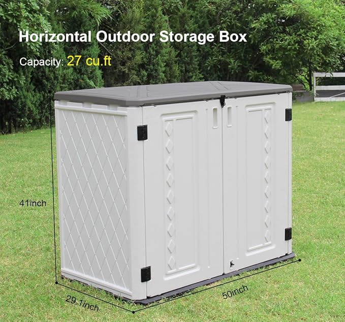 KINYING Outdoor Storage Shed-Horizontal Storage Cabinet Waterproof - Image 5
