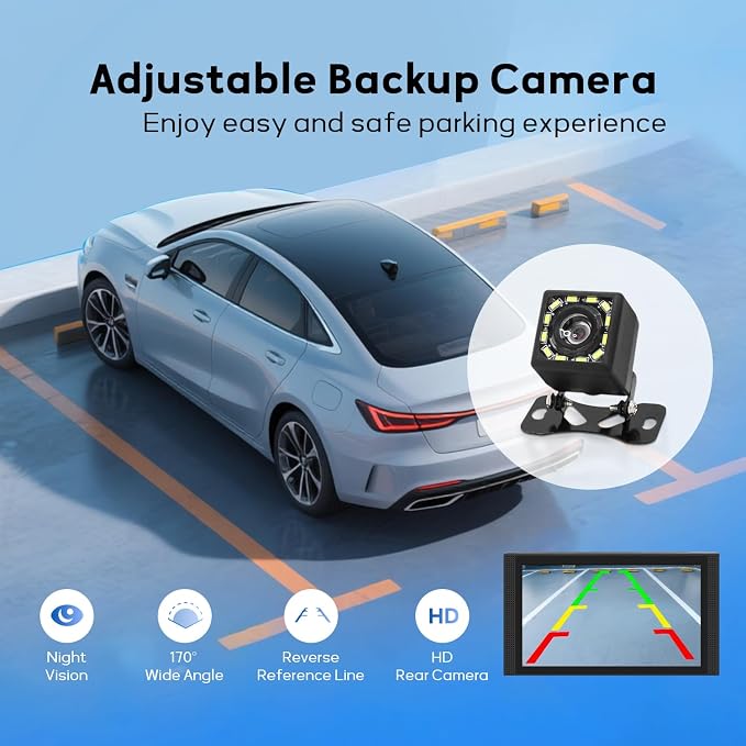 Wireless Apple Carplay Screen for Car Android Auto, Backup Camera, FM - Image 8