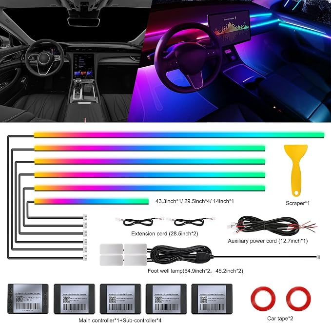 Dream+Color Acrylic Interior Car LED Strip Light - Image 3