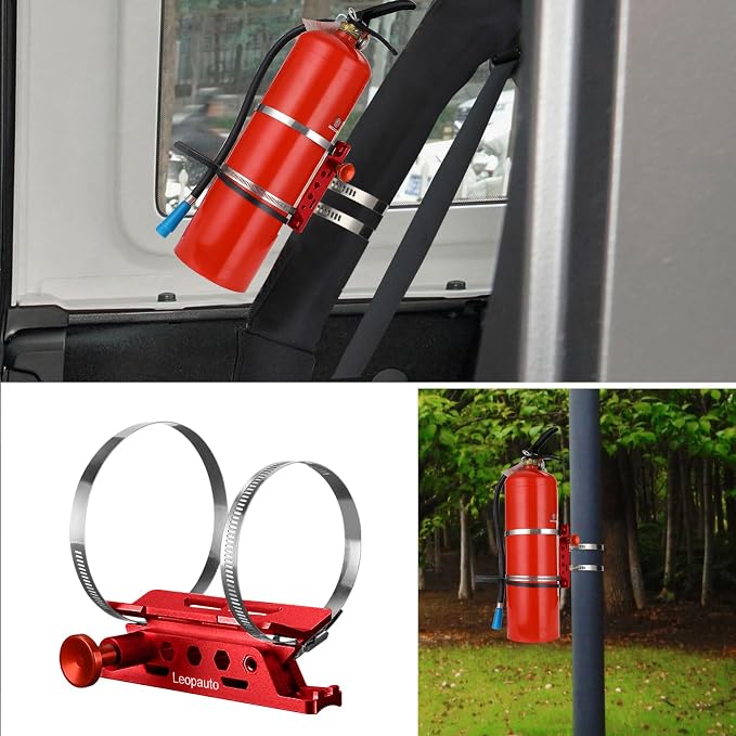 Universal Vehicle Fire Extinguisher Bracket, Aluminum Adjustable Quick Release - Image 4