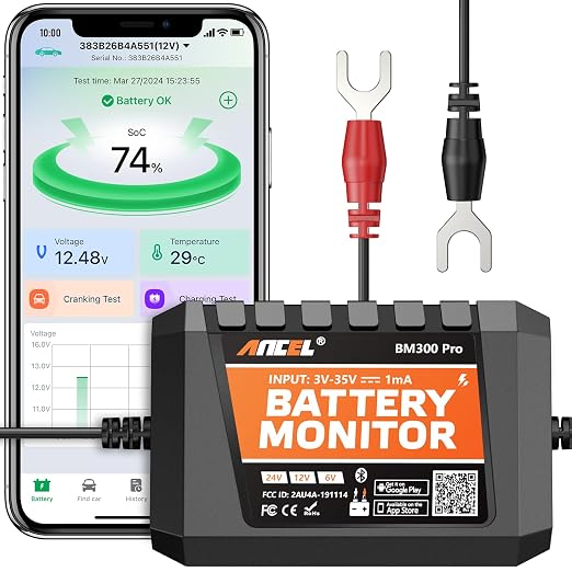 ANCEL BM300 Pro 6V 12V 24V Battery Monitor by ANCEL