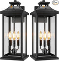 20" Large Dusk to Dawn Outdoor Lights 3-Light, 2 Pack Black Modern Exterior by VenzBlomiaVariousLightings