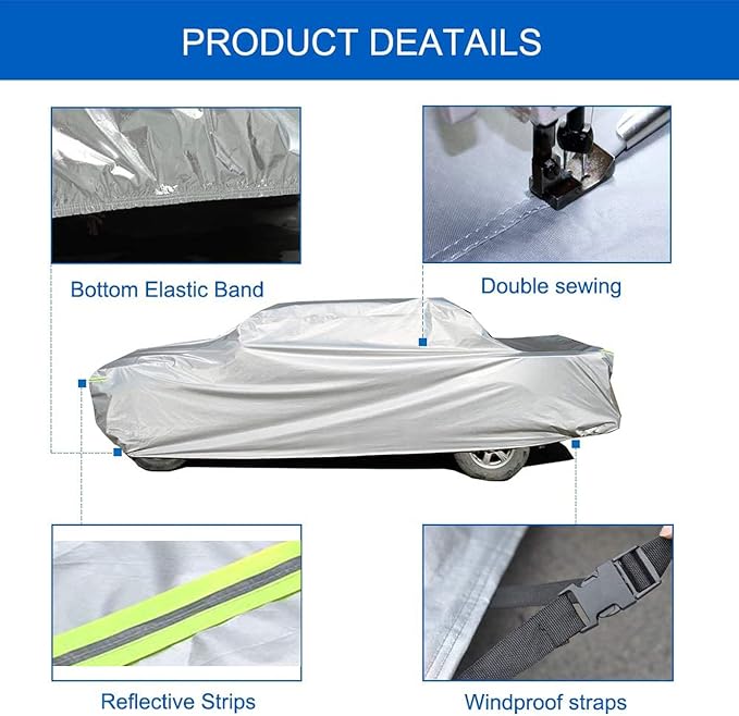 KouKou Truck Cover Waterproof All Weather, 6 Layers Full Pickup Cover, - Image 5